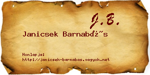 Janicsek Barnabás névjegykártya
