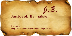 Janicsek Barnabás névjegykártya